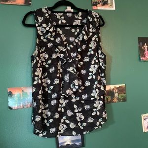 Loft black and floral blouse.